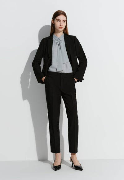 Women Clothing Poly Plain Weave Slim Fit Suit Blazer Slim Fit