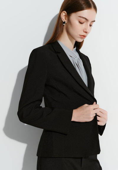 Women Clothing Poly Plain Weave Slim Fit Suit Blazer Slim Fit