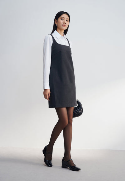 Women Clothing Fitted Pinafore Dress Fitted Shape