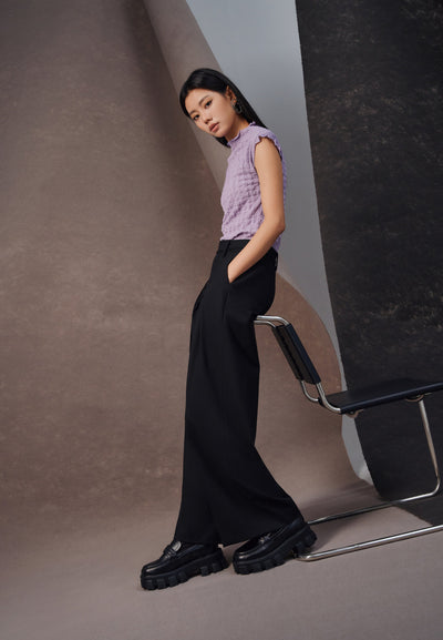 Women Clothing Wide Leg Casual Pants With Belt Wide leg