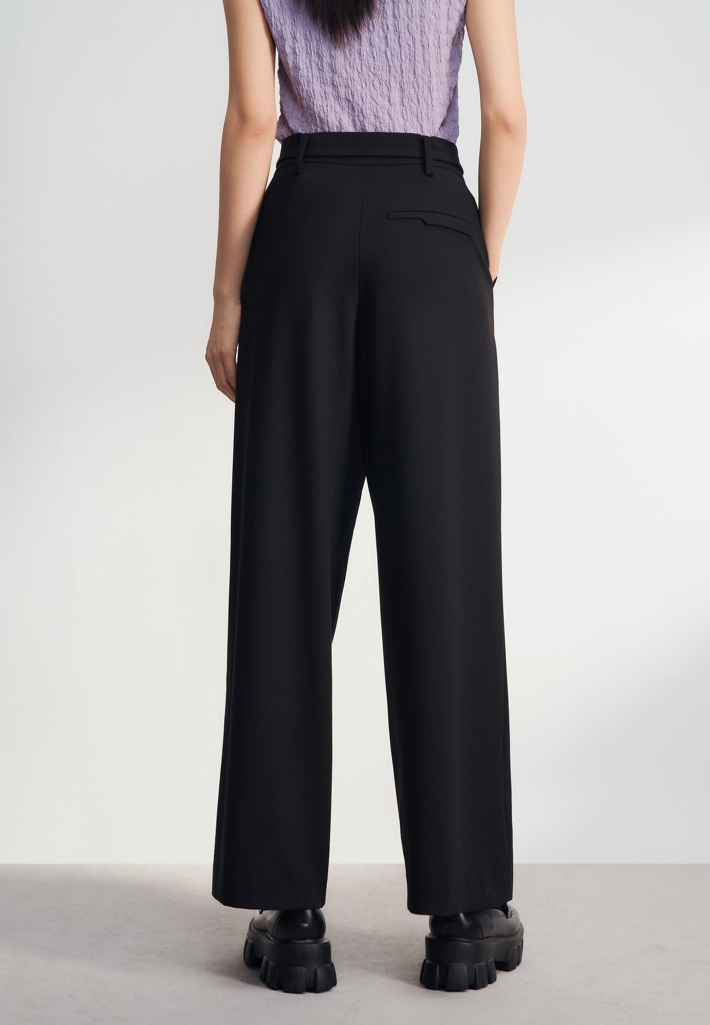 Women Clothing Wide Leg Casual Pants With Belt Wide leg