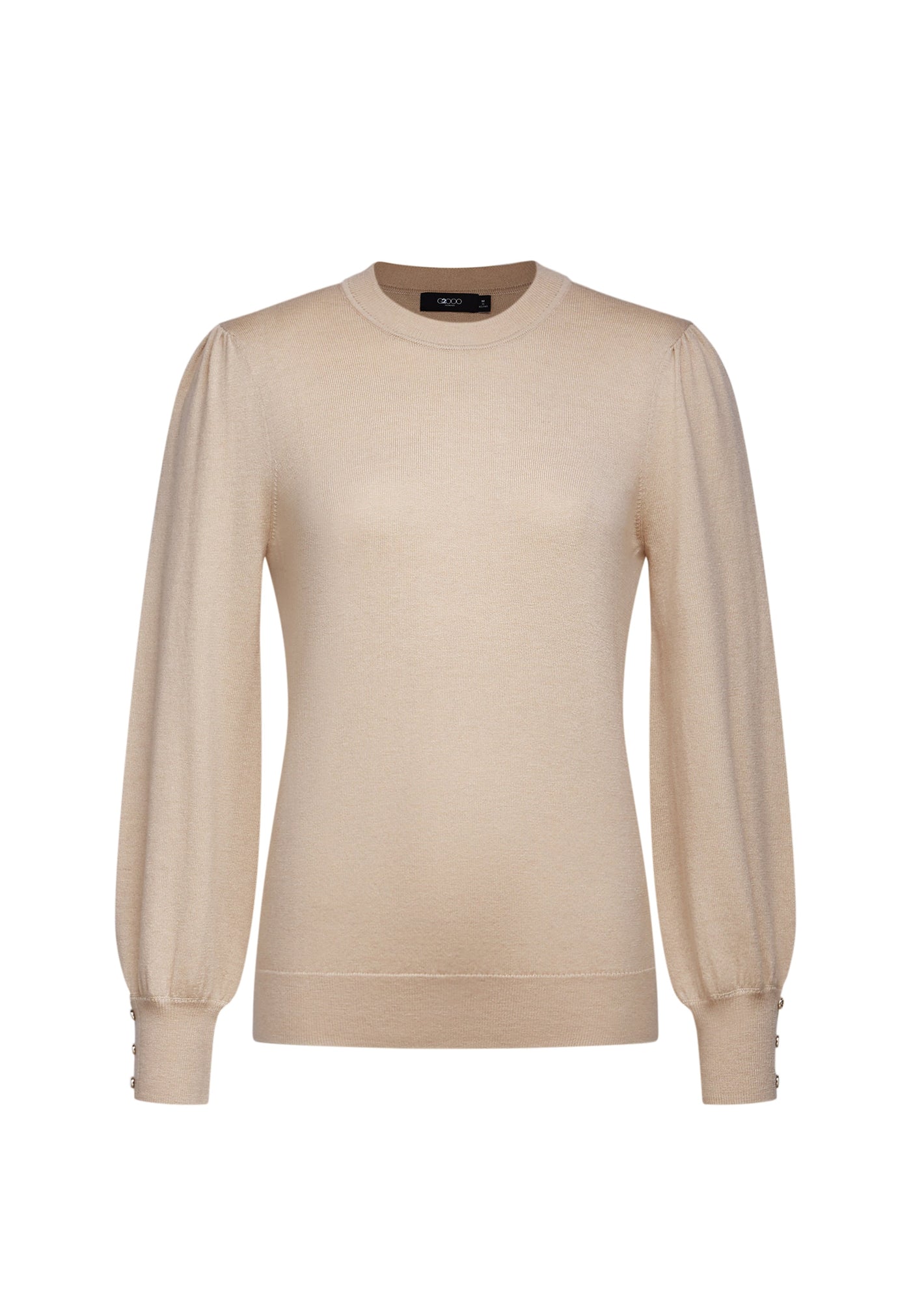Women Clothing Crew Neck Puff Sleve Sweater Top Regular Fit