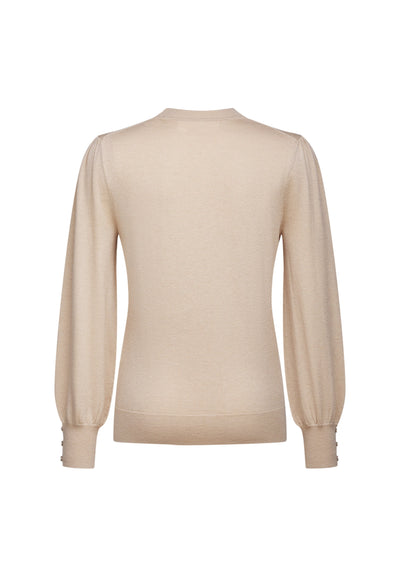 Women Clothing Crew Neck Puff Sleve Sweater Top Regular Fit