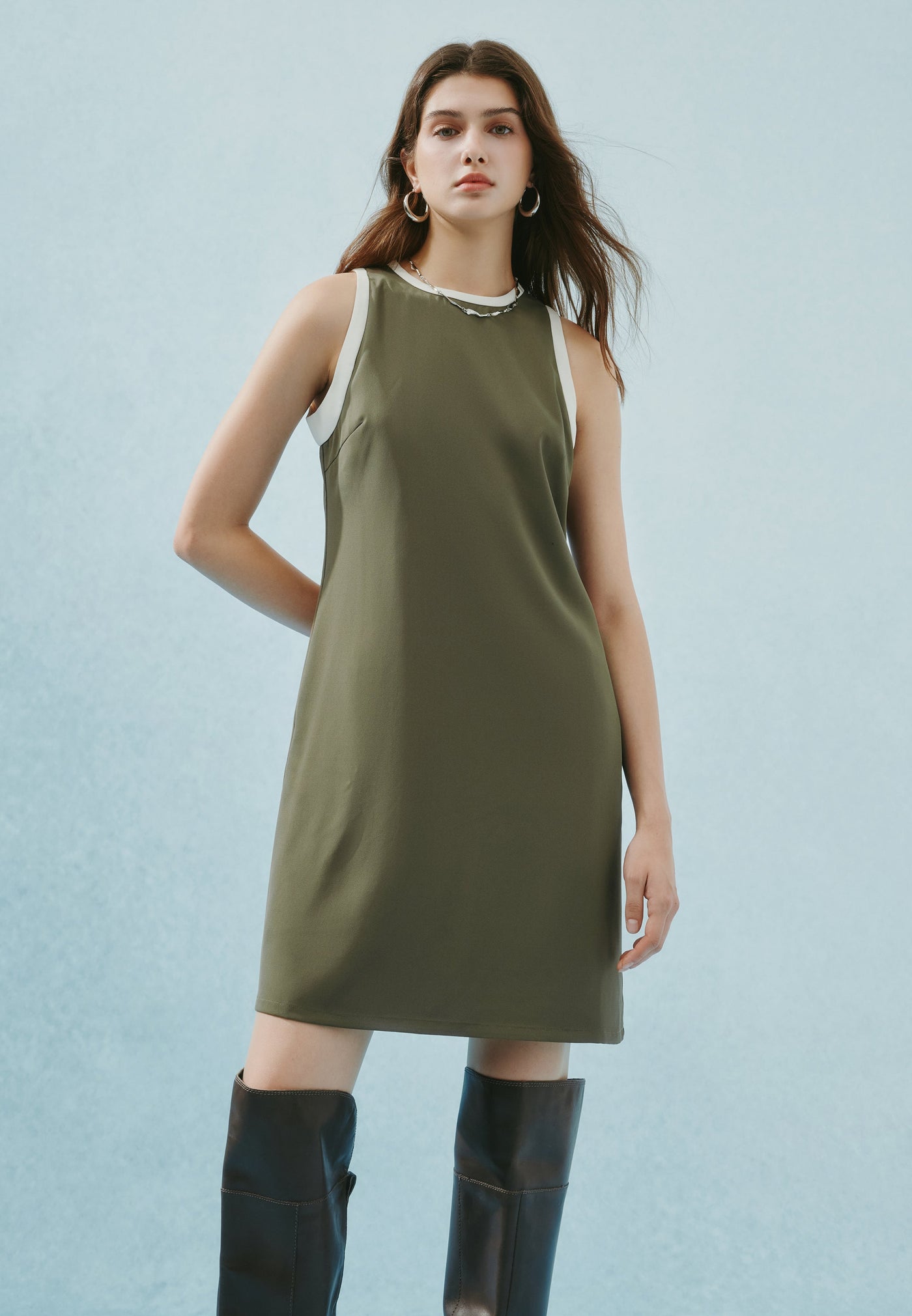 Women Clothing Poly Textile Crepe Dress Shift Shape