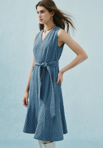 Women Clothing Cotton Denim Dress Fit & Flare Shape