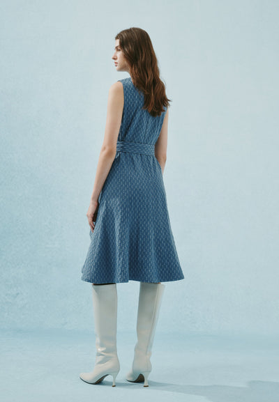 Women Clothing Cotton Denim Dress Fit & Flare Shape