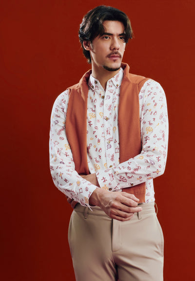 Men Clothing Casual Shirt With Festive Signature Prints Smart Fit