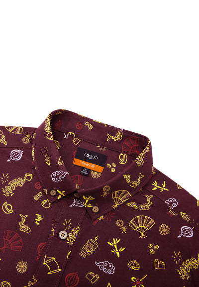 Men Clothing Casual Shirt With Festive Signature Prints Smart Fit