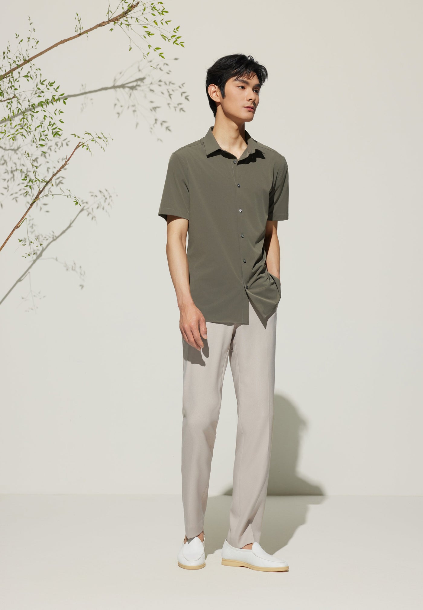 Men Clothing Teflon Slim Fit Twill Suit Pants Slim Fit