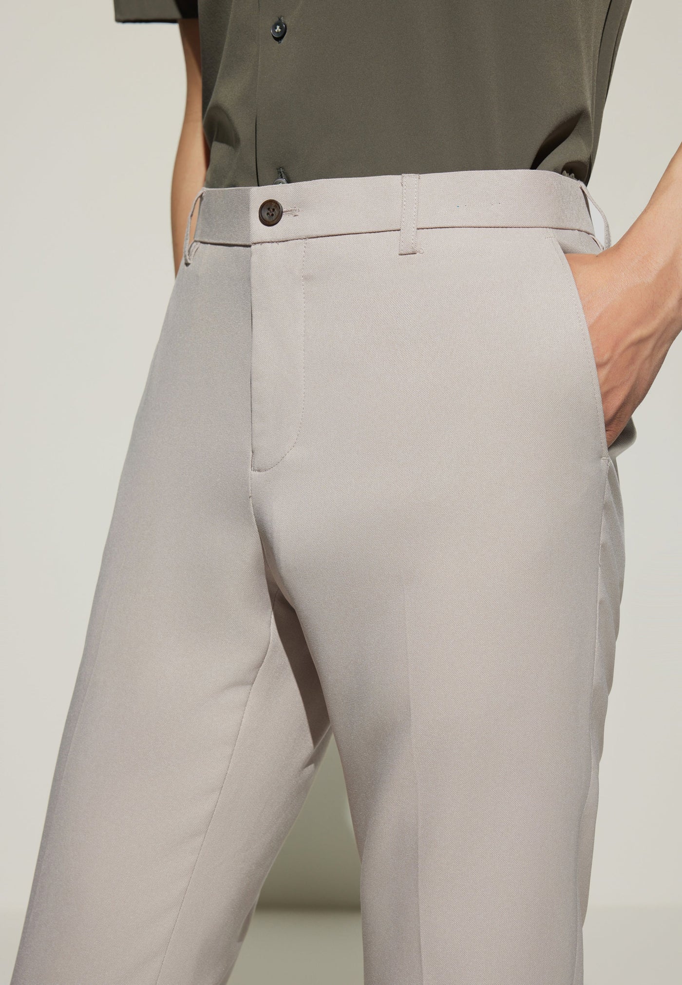 Men Clothing Teflon Slim Fit Twill Suit Pants Slim Fit