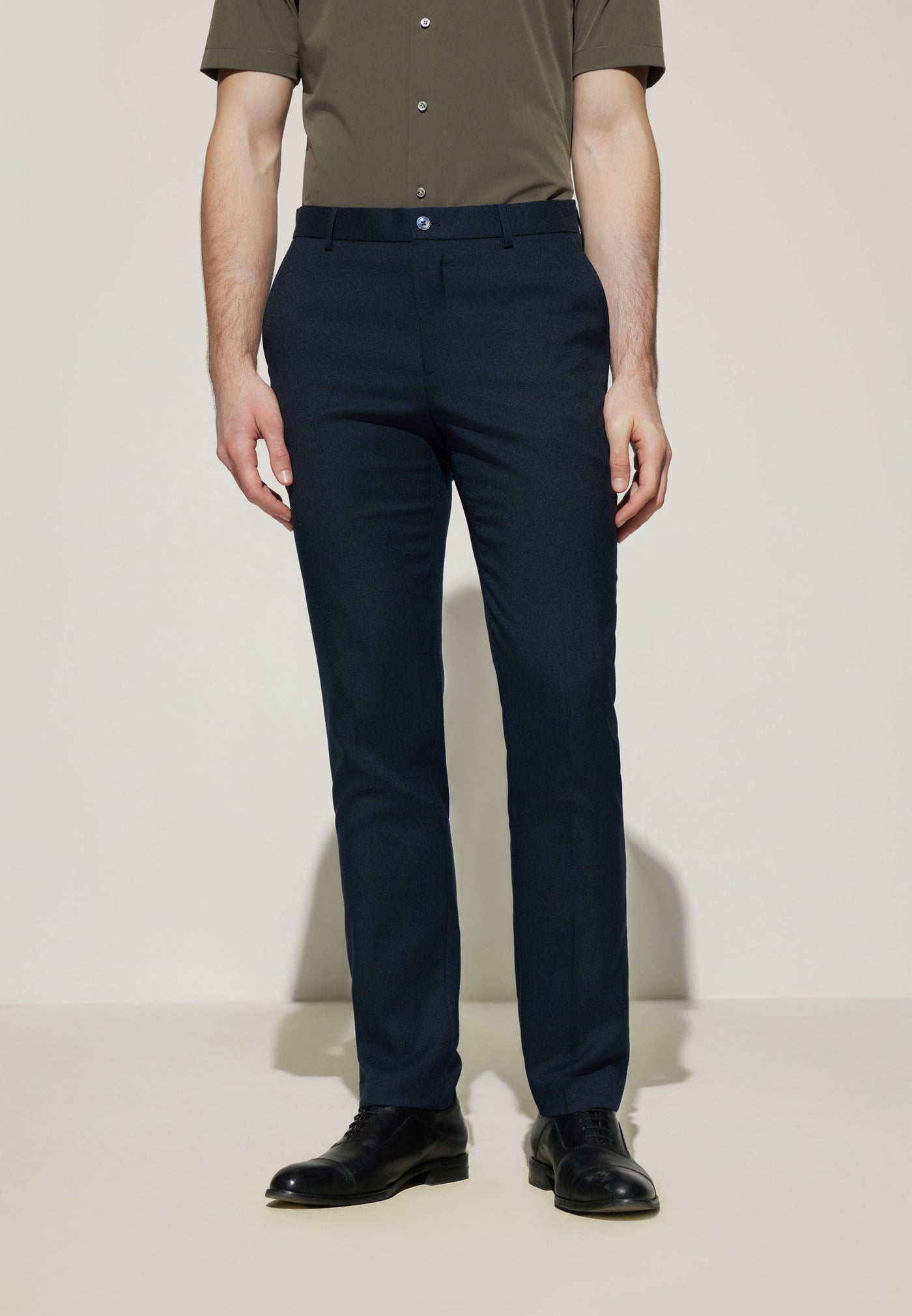 Men Clothing Teflon Slim Fit Twill Suit Pants Slim Fit