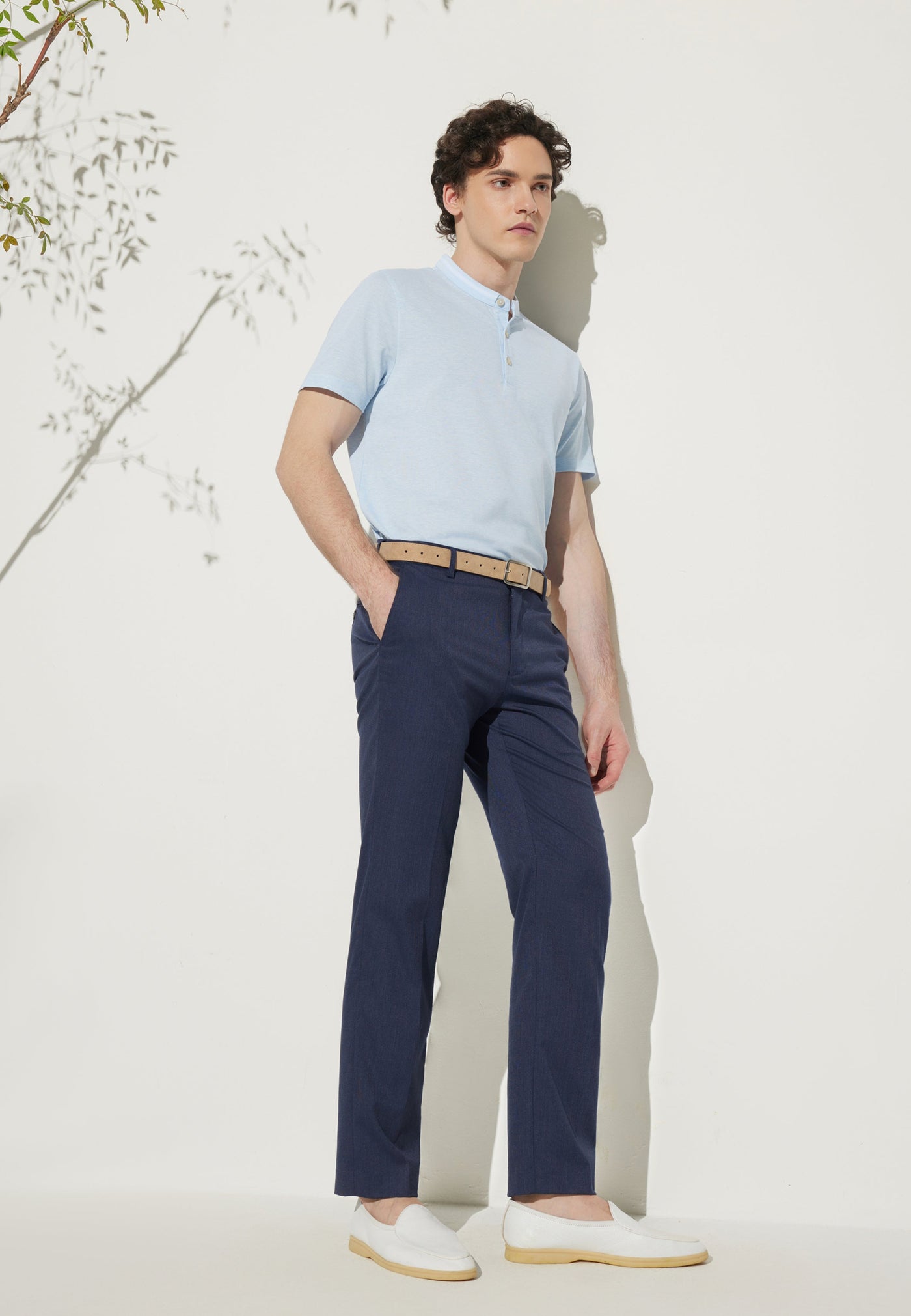 Men Clothing 3M Sweat -Wicking Texture Suit Pants Smart Fit