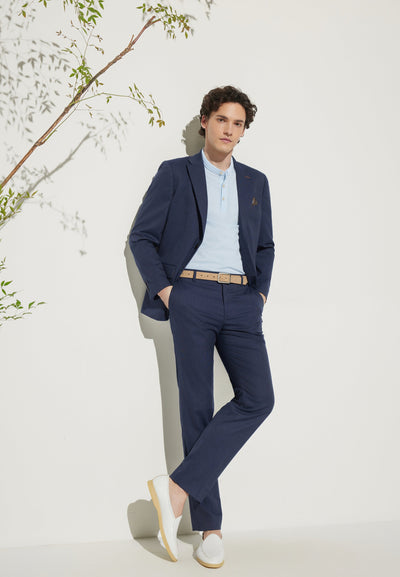 Men Clothing 3M Sweat -Wicking Texture Suit Pants Smart Fit
