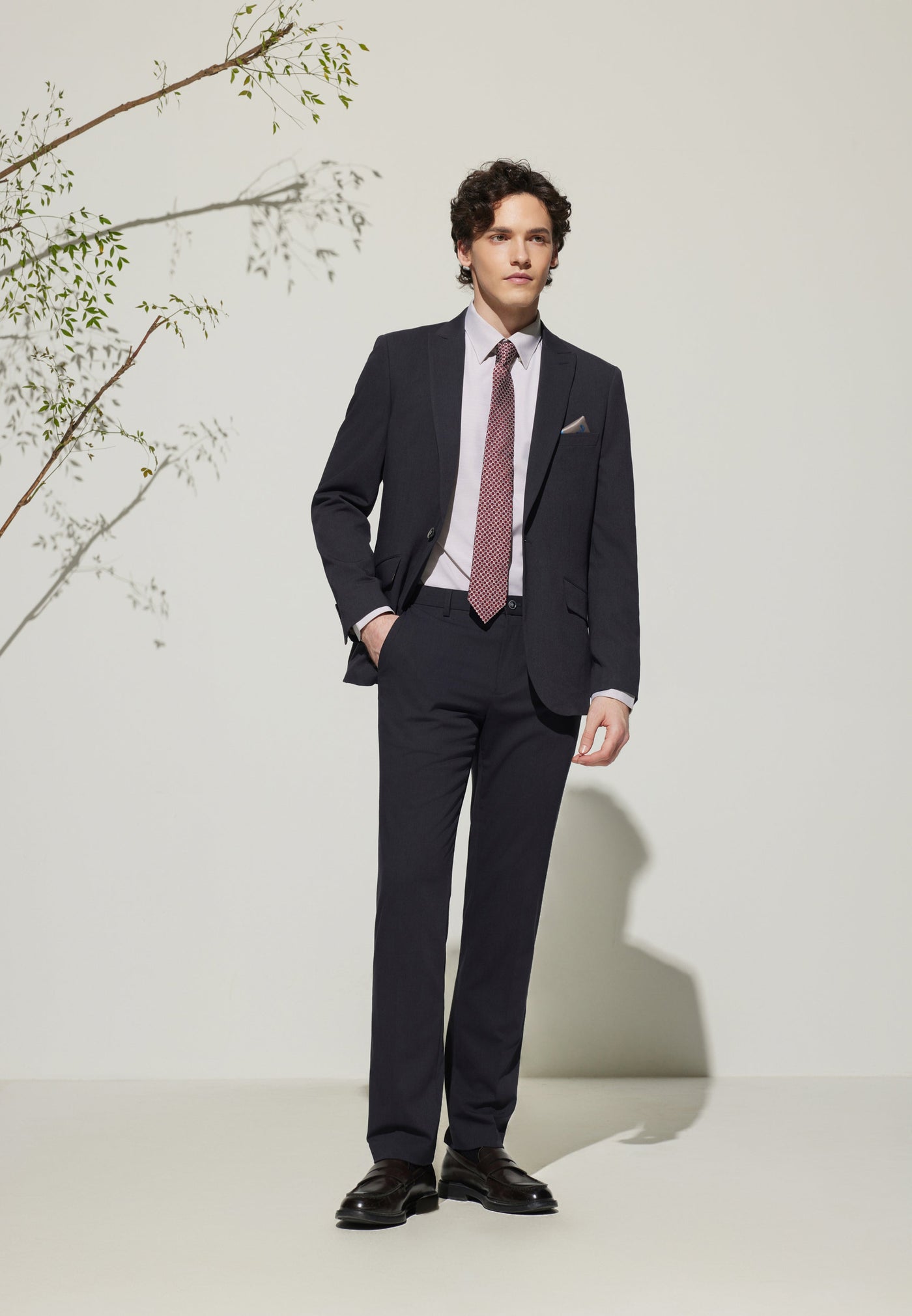 Men Clothing 3M Sweat -Wicking Suit Pants Slim Fit