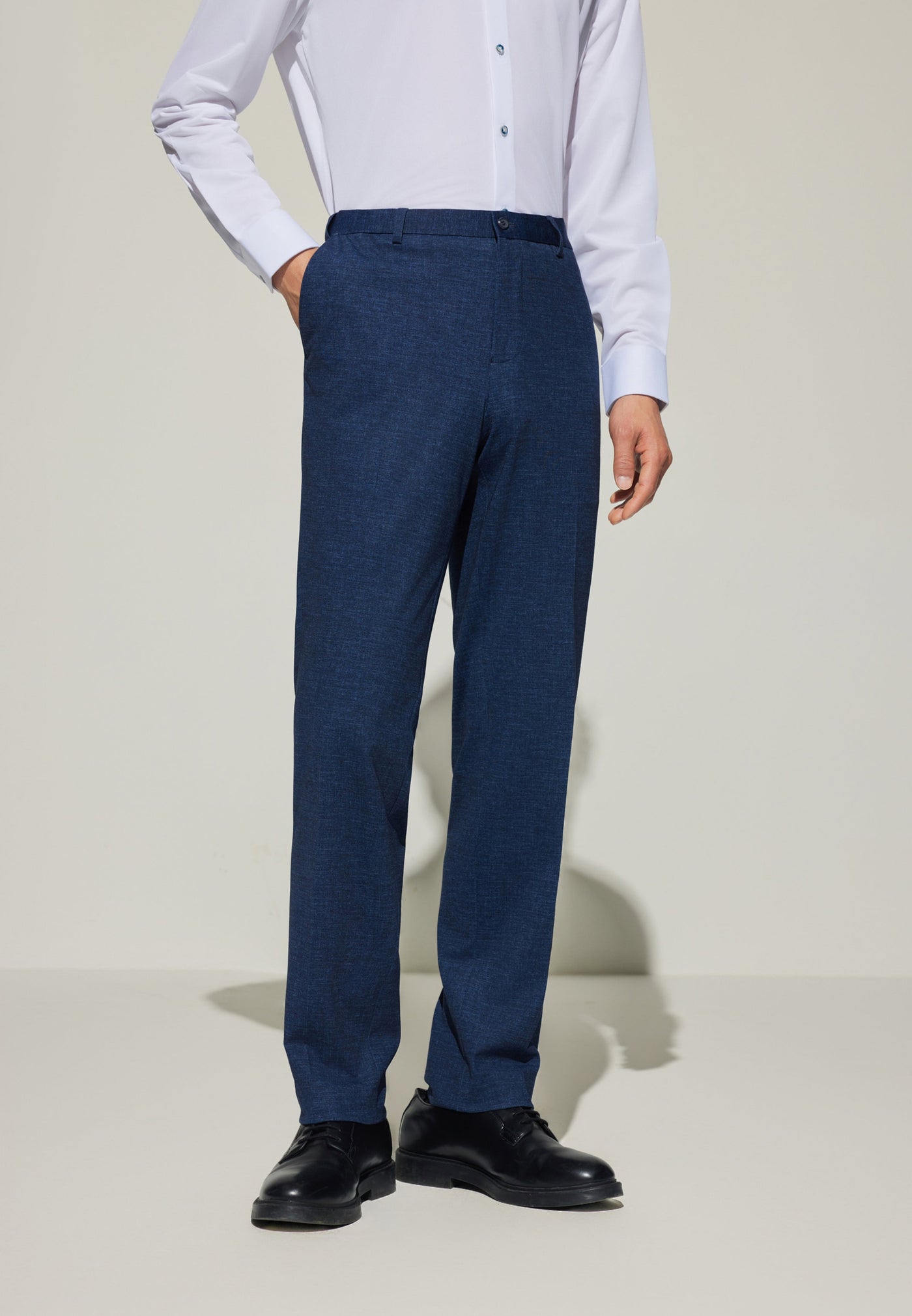 Men Clothing Anti-Bacterial Print Suit Pants Slim Fit