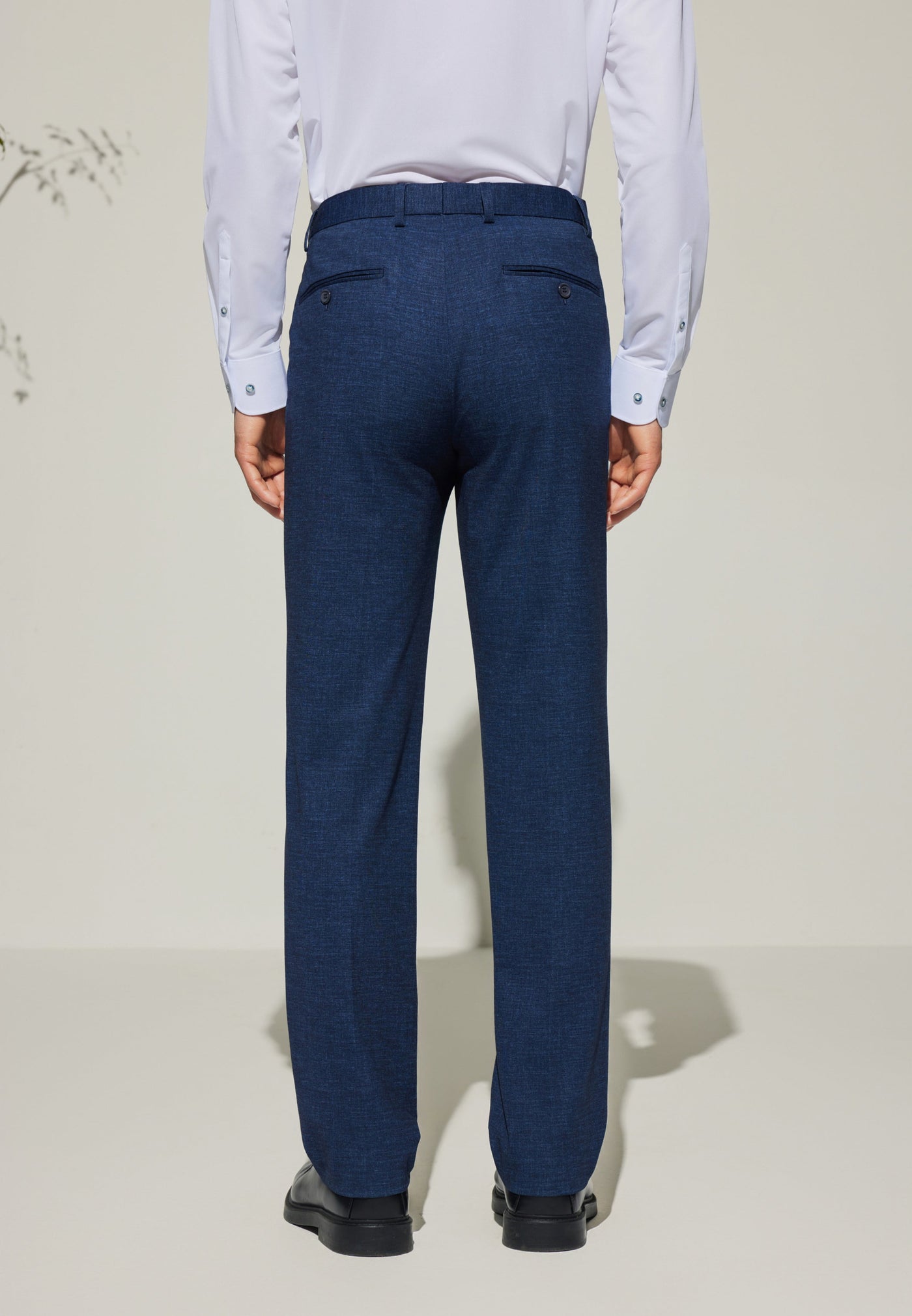 Men Clothing Anti-Bacterial Print Suit Pants Slim Fit