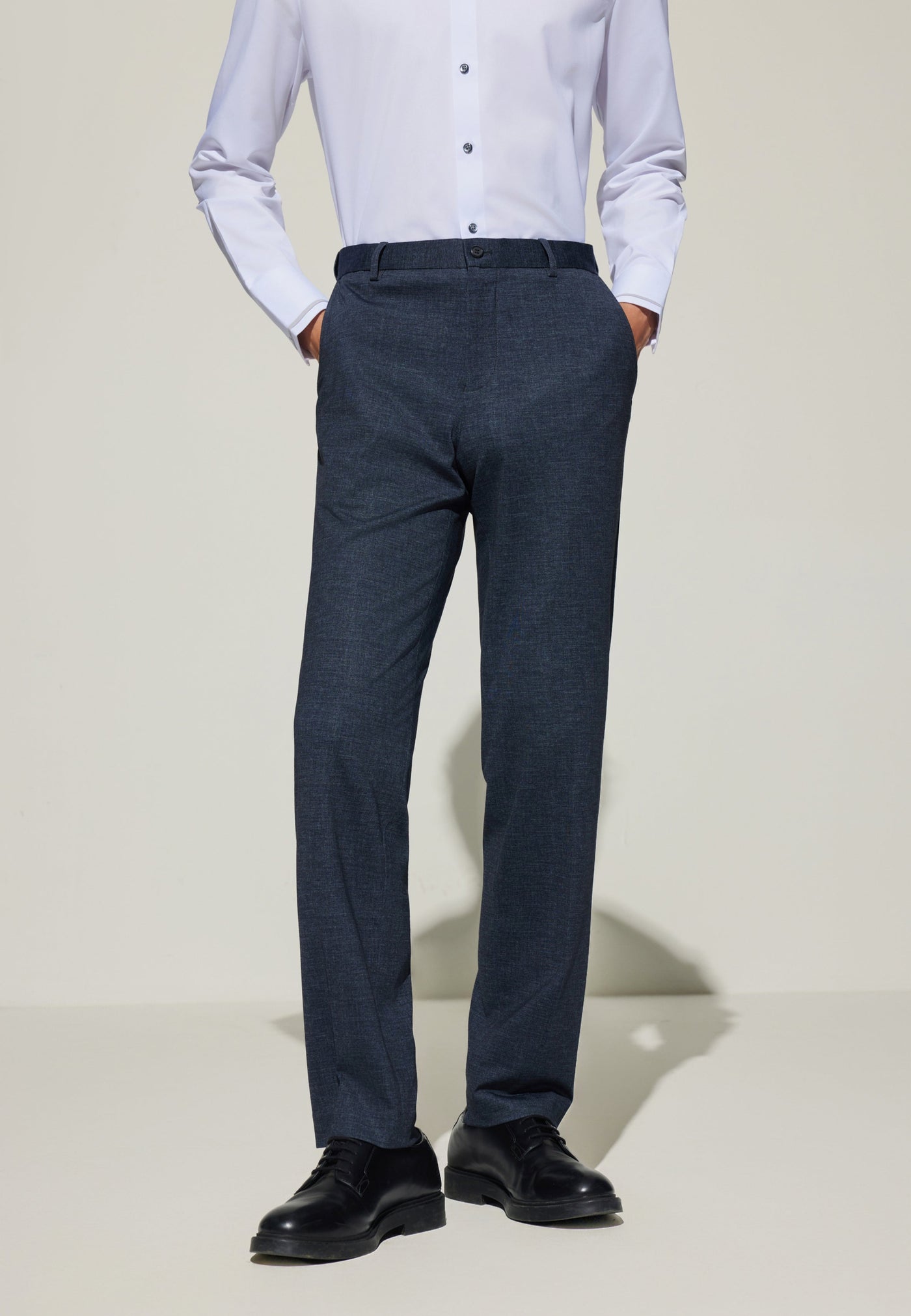 Men Clothing Anti-Bacterial Print Suit Pants Slim Fit