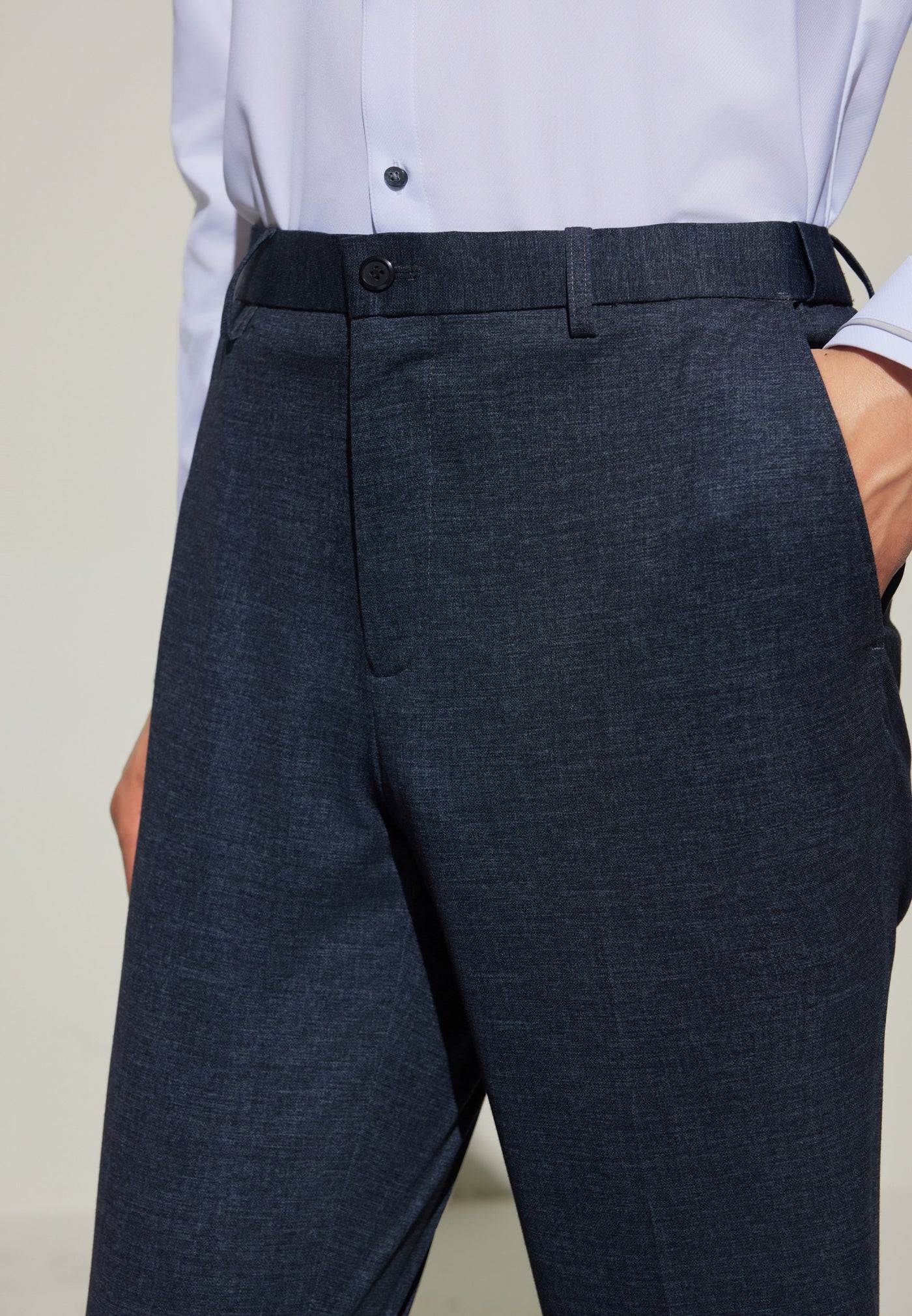Men Clothing Anti-Bacterial Print Suit Pants Slim Fit