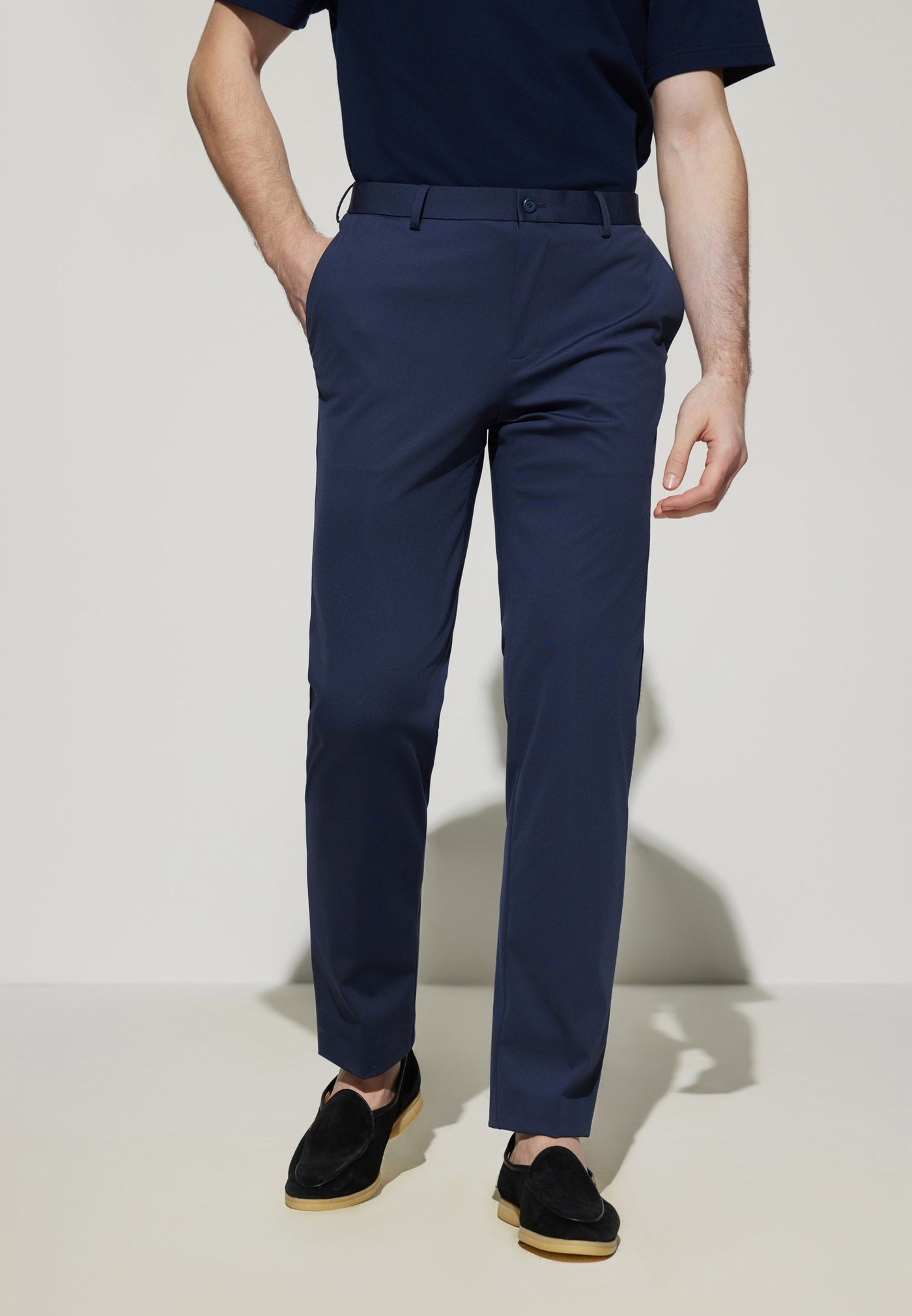Men Clothing Multi-Way Stretch Suit Pants Slim Fit