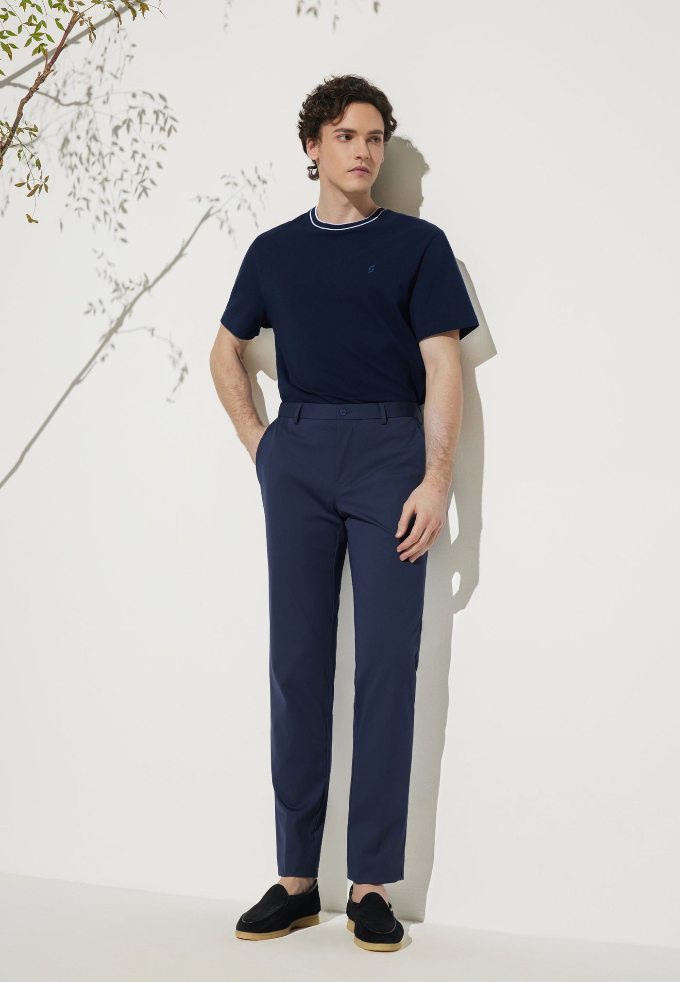 Men Clothing Multi-Way Stretch Suit Pants Slim Fit