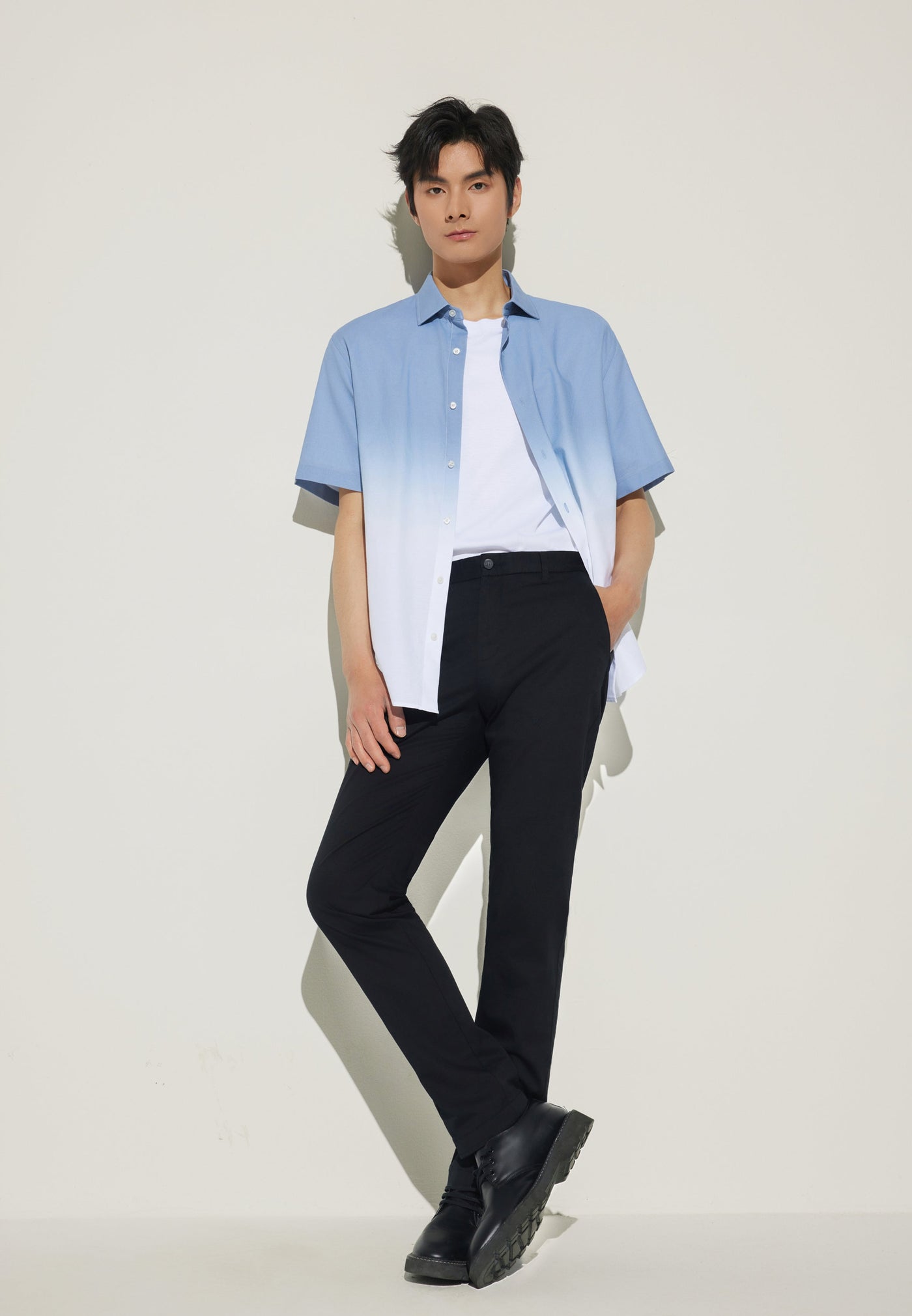 Men Clothing Cotton Blend Casual Pants Extra Slim Fit