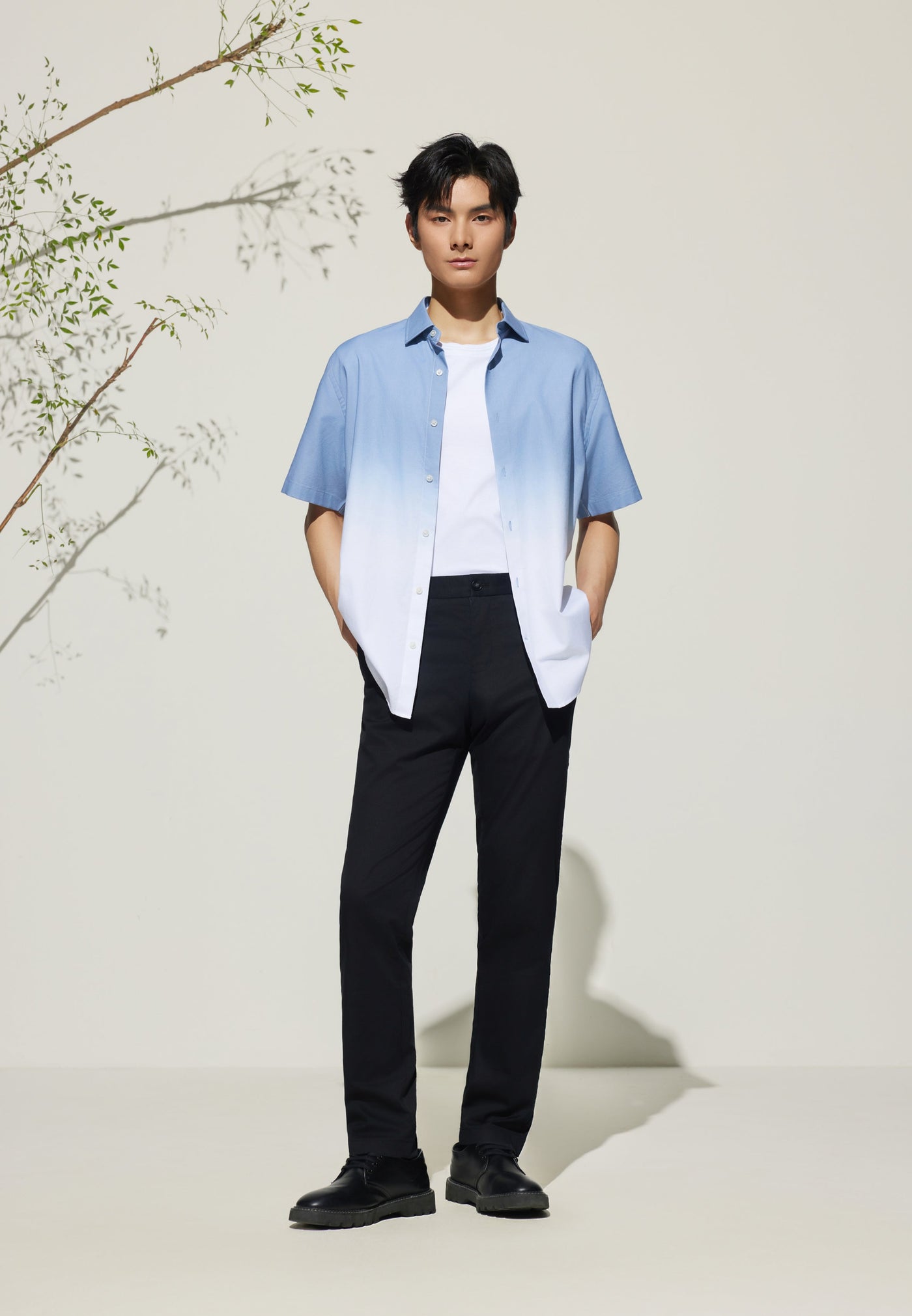 Men Clothing Cotton Blend Casual Pants Extra Slim Fit