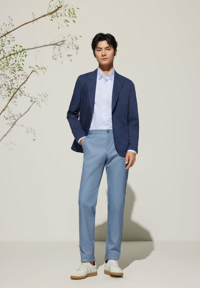 Men Clothing Cotton Blend Casual Pants Extra Slim Fit