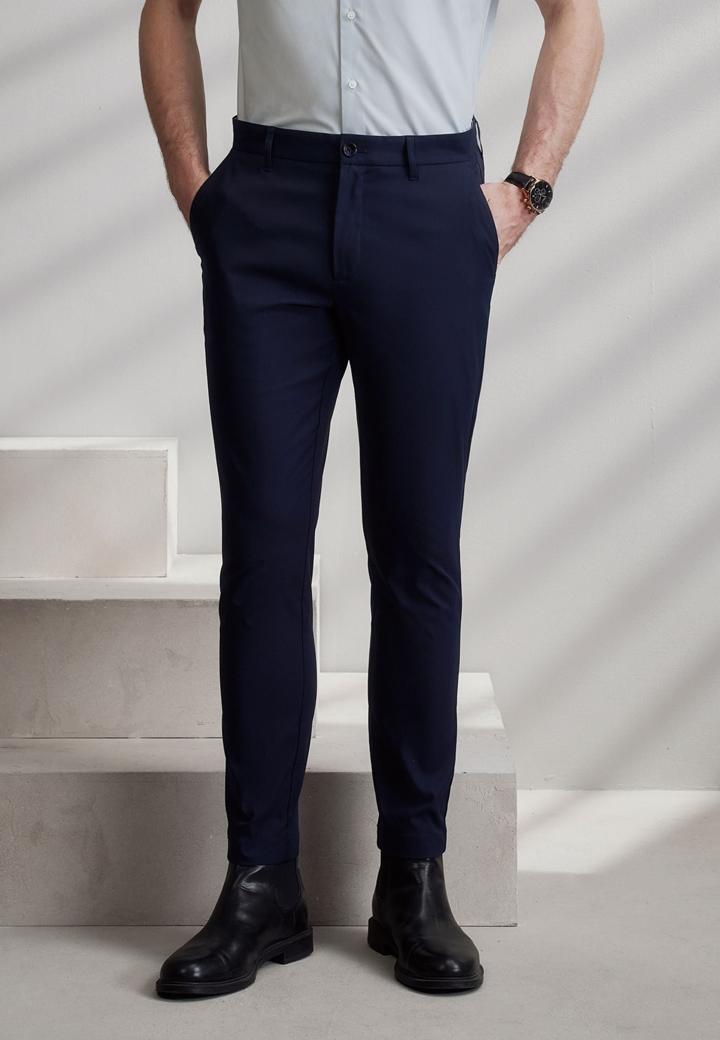 กางเกงขายาวแบบลำลองสำหรับผู้ชาย Slim Tapered Fit