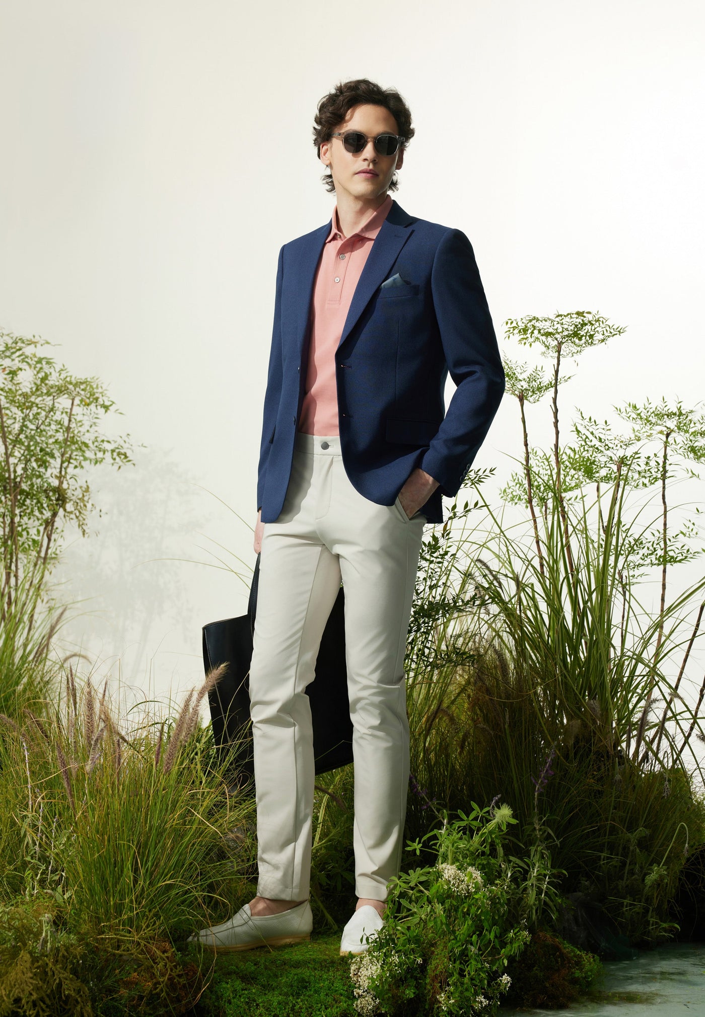 Men Clothing Multi-Way Stretch Casual Pants Extra Slim Fit