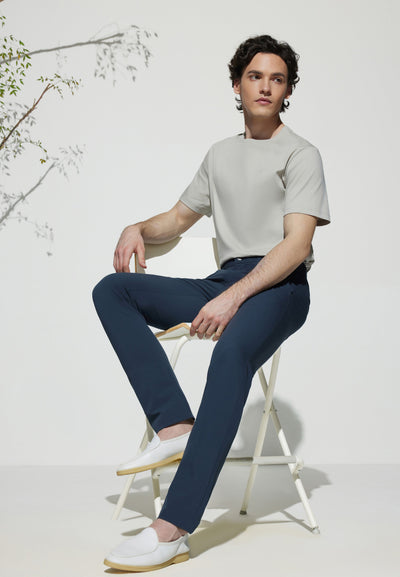 Men Clothing Multi-Way Stretch Casual Pants Extra Slim Fit