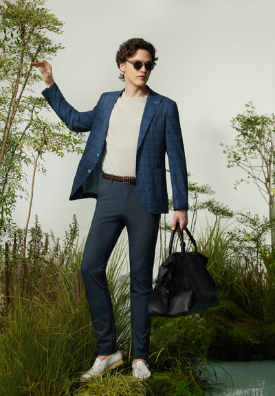 Men Clothing Multi-Way Stretch Casual Pants Extra Slim Fit