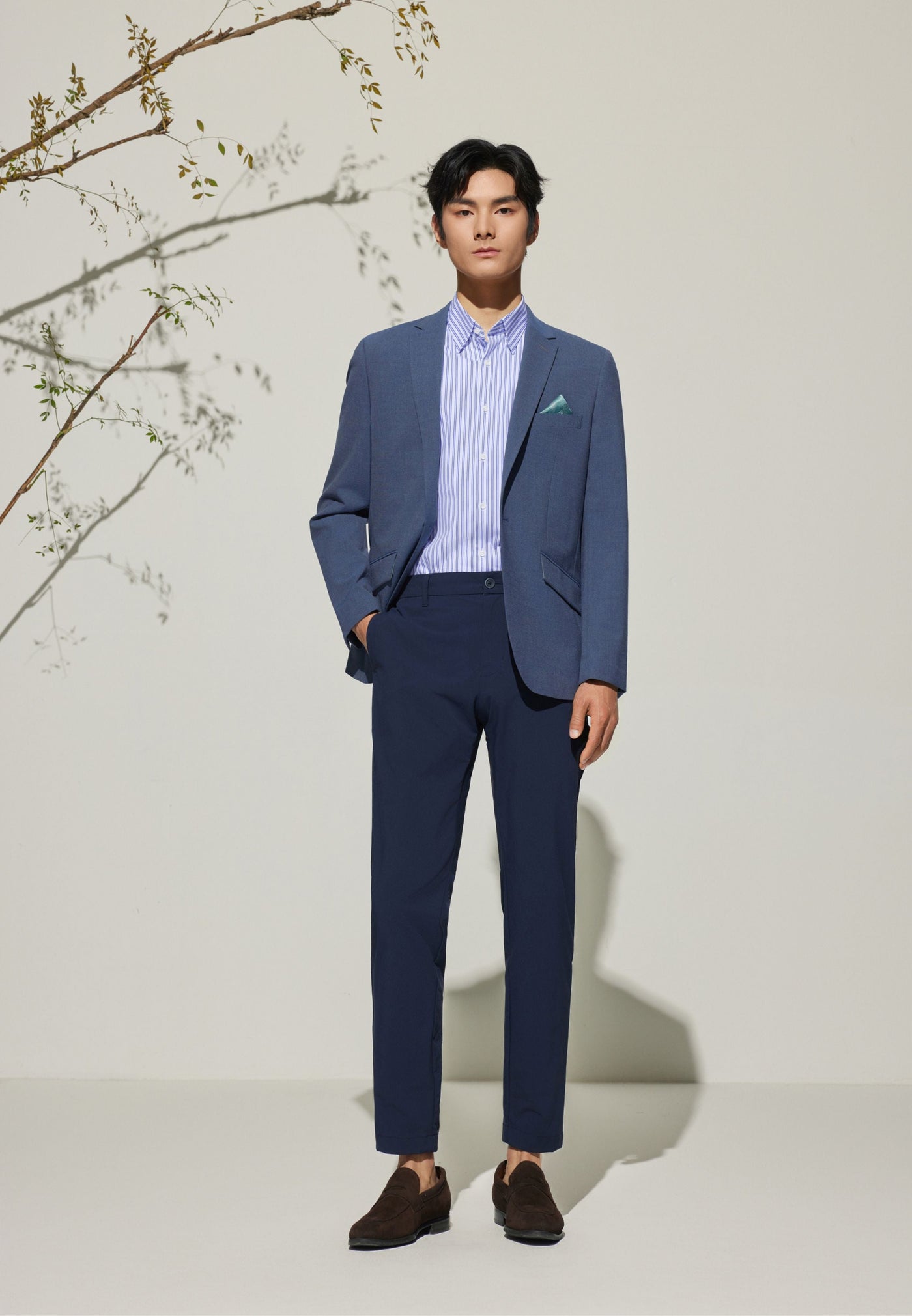 กางเกงขายาวแบบลำลองสำหรับผู้ชาย Slim Tapered Fit