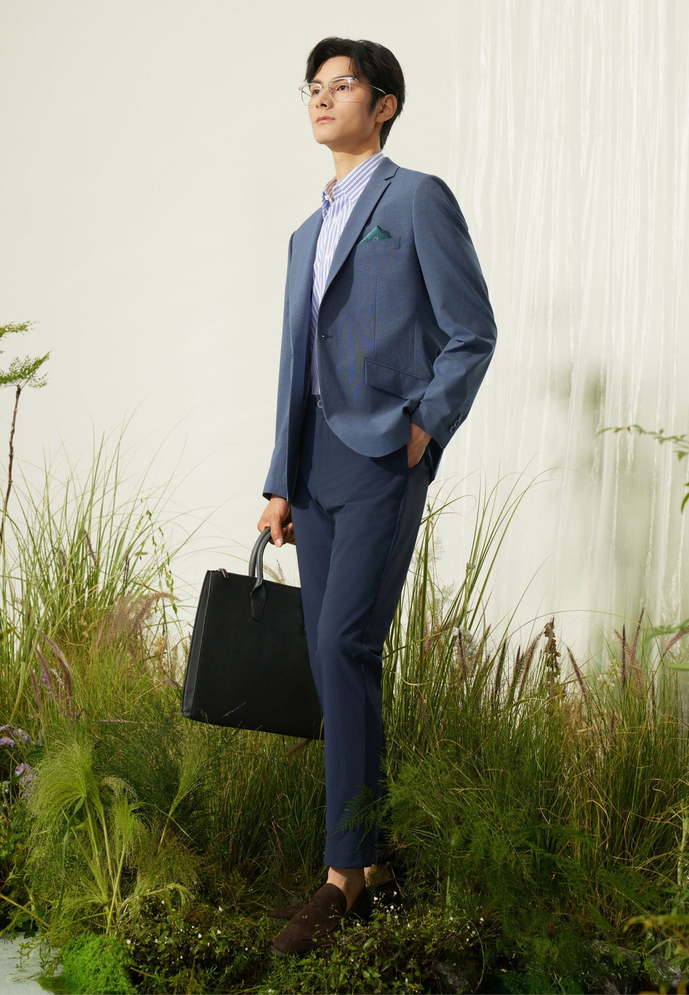 กางเกงขายาวแบบลำลองสำหรับผู้ชาย Slim Tapered Fit