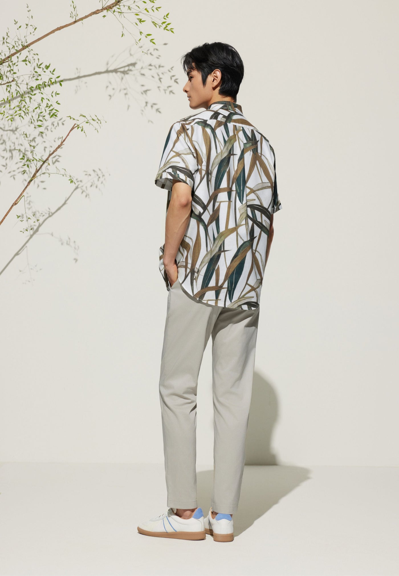 กางเกงขายาวแบบลำลองสำหรับผู้ชาย Slim Tapered Fit