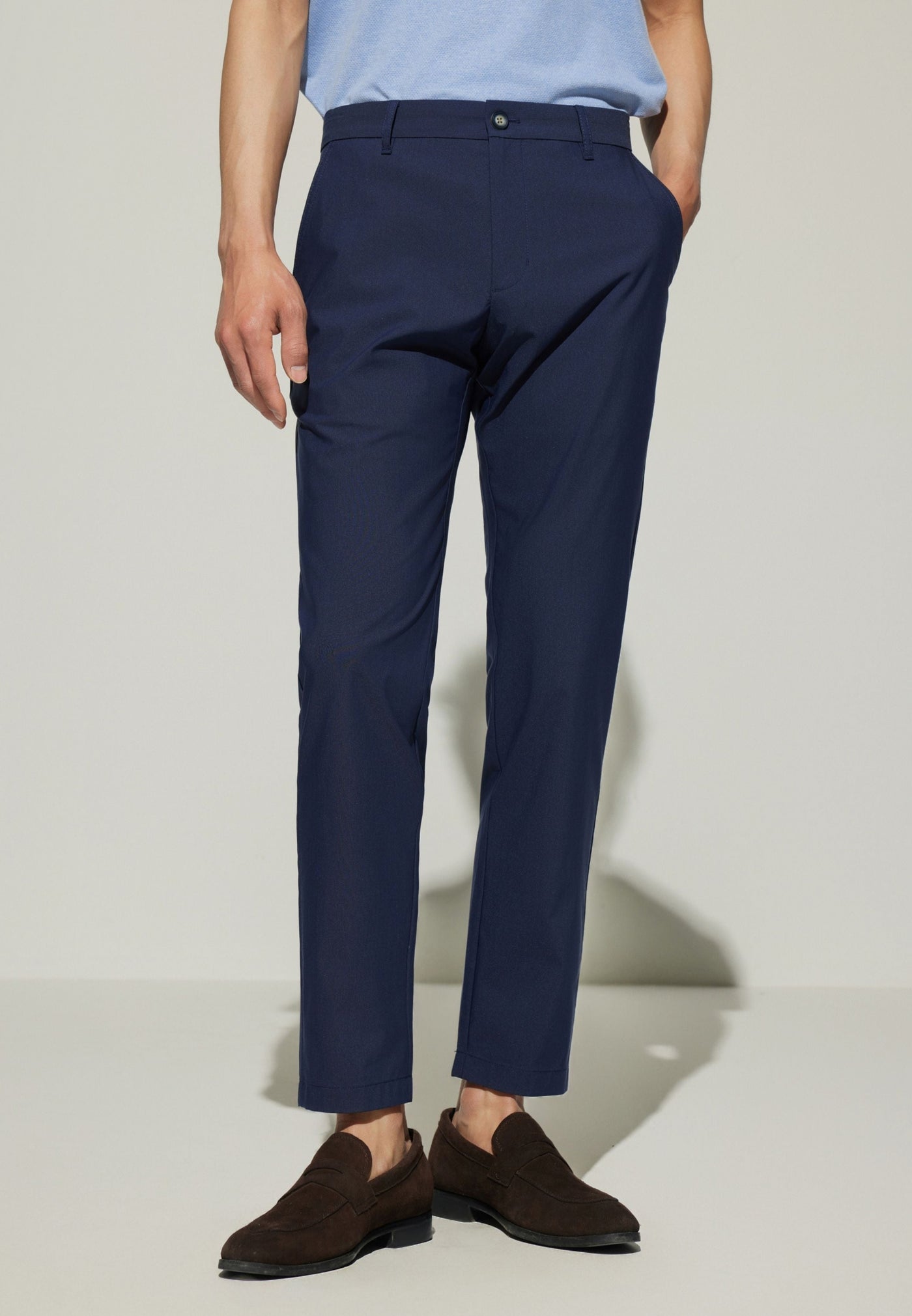 Men Clothing Cotton Blend Casual Pants Slim Tapered Fit