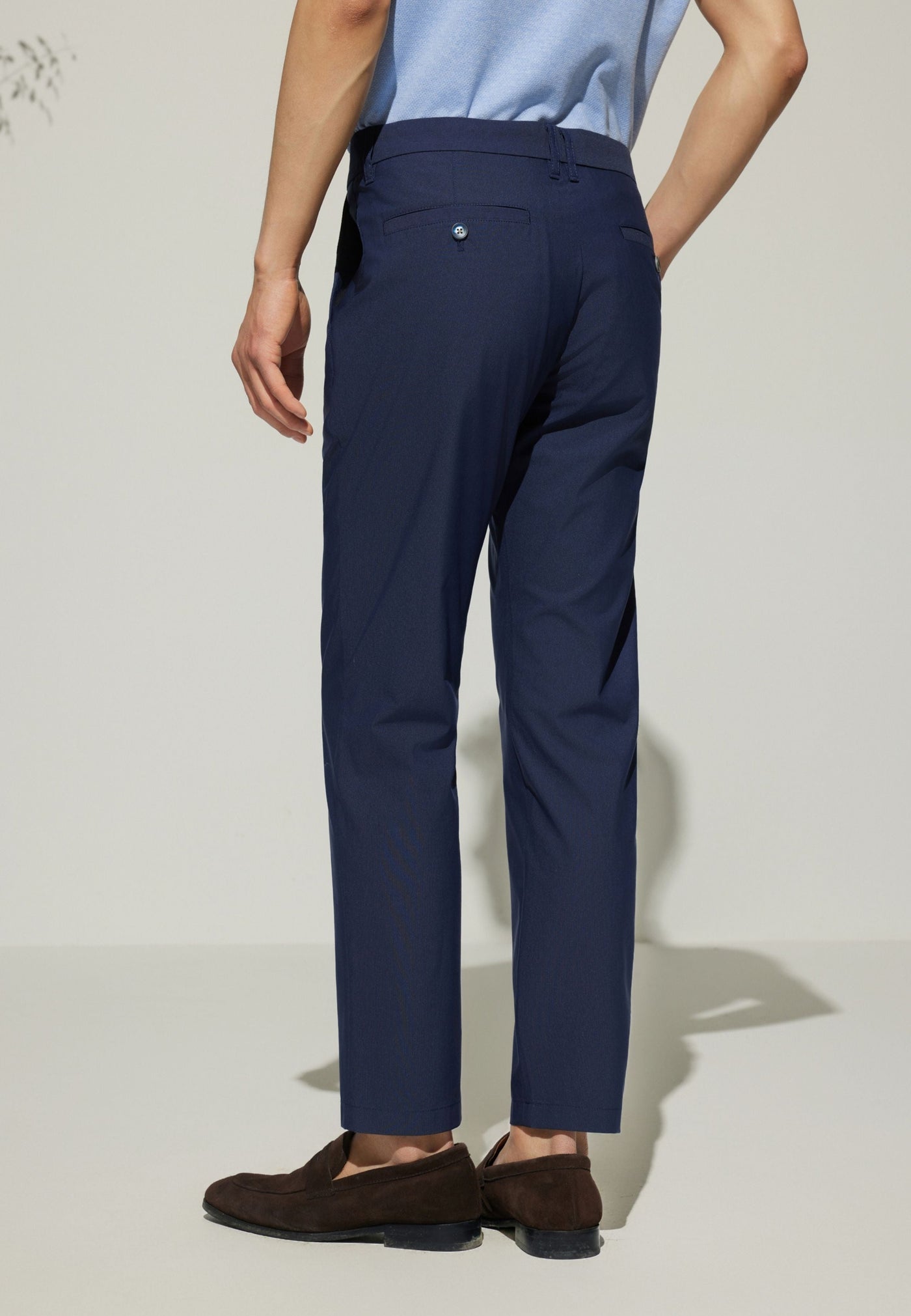 Men Clothing Cotton Blend Casual Pants Slim Tapered Fit
