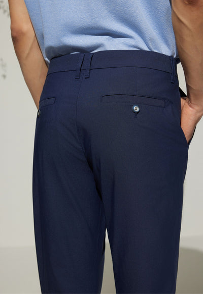 Men Clothing Cotton Blend Casual Pants Slim Tapered Fit