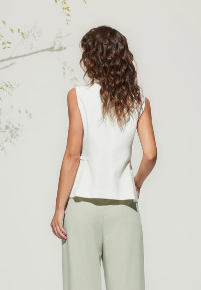 Women Clothing Stretch Lapel Waistcoat With Belt Casual Blazer Slim Fit