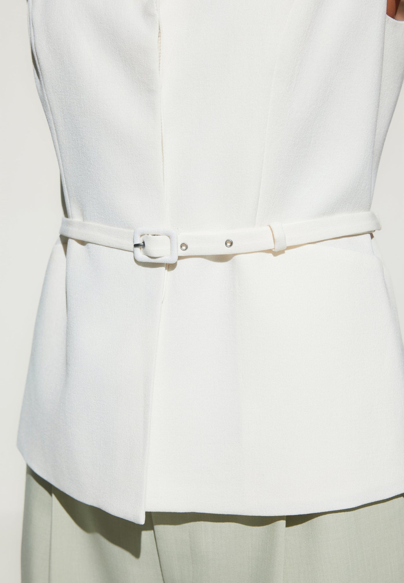 Women Clothing Stretch Lapel Waistcoat With Belt Casual Blazer Slim Fit