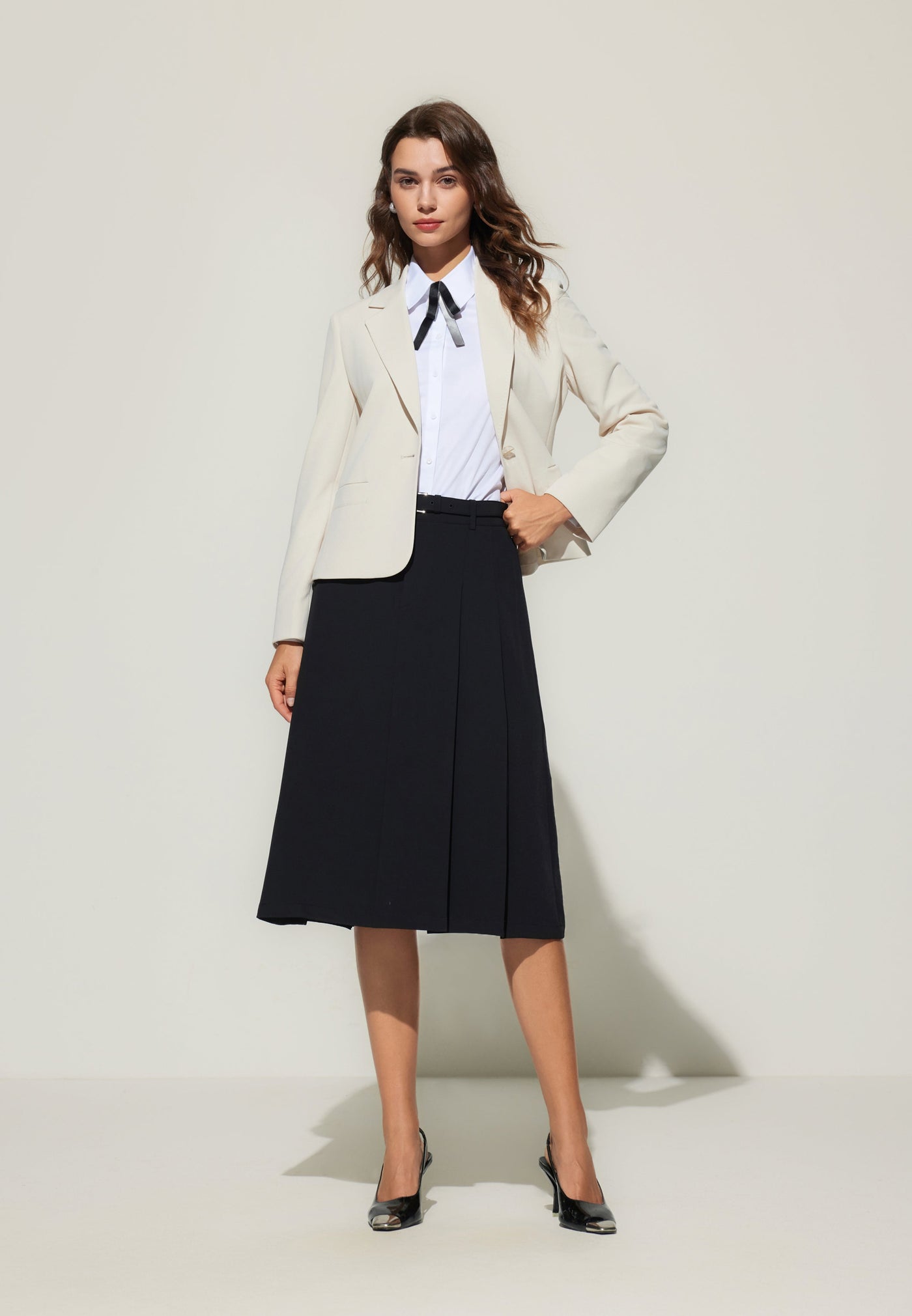Women Clothing Crepe Knit Casual Blazer Easy Fit