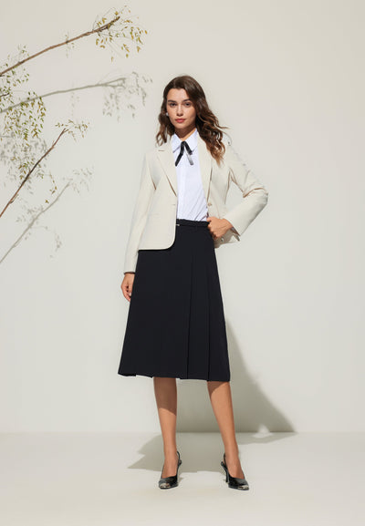 Women Clothing Crepe Knit Casual Blazer Easy Fit