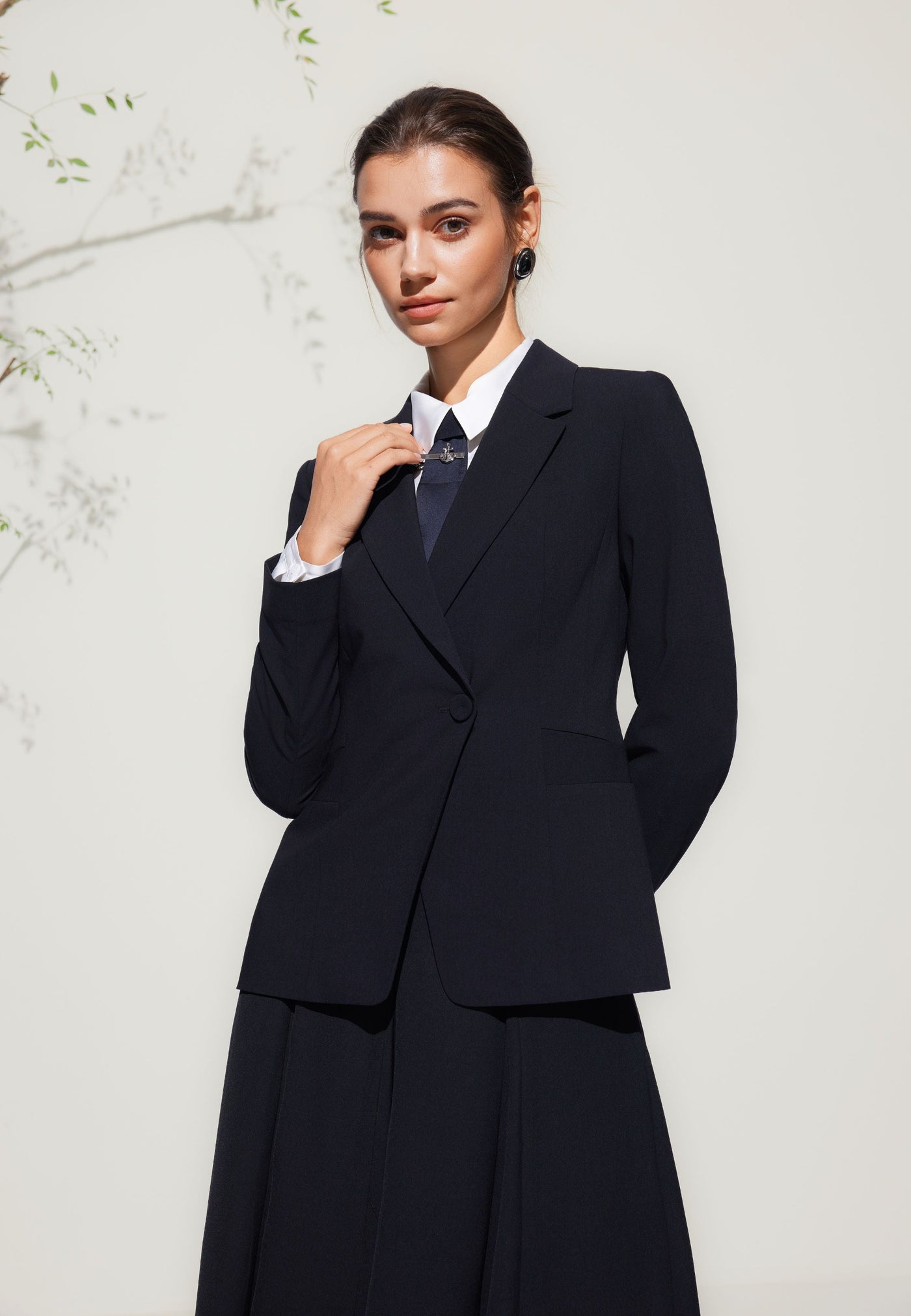 Women Clothing Rayon Blend Suit Blazer Slim Fit