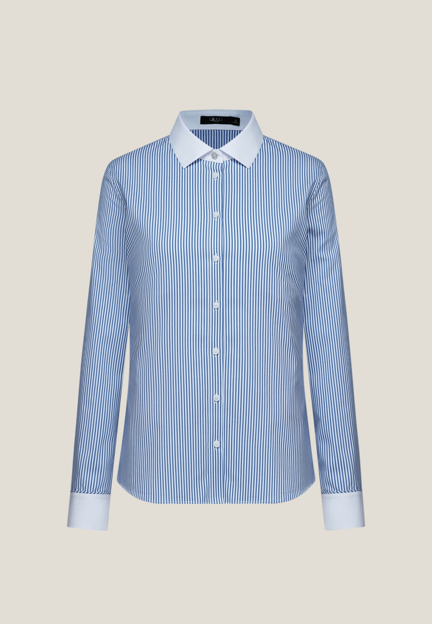 Women Clothing Modal Stripe Twill Shirt Slim Fit