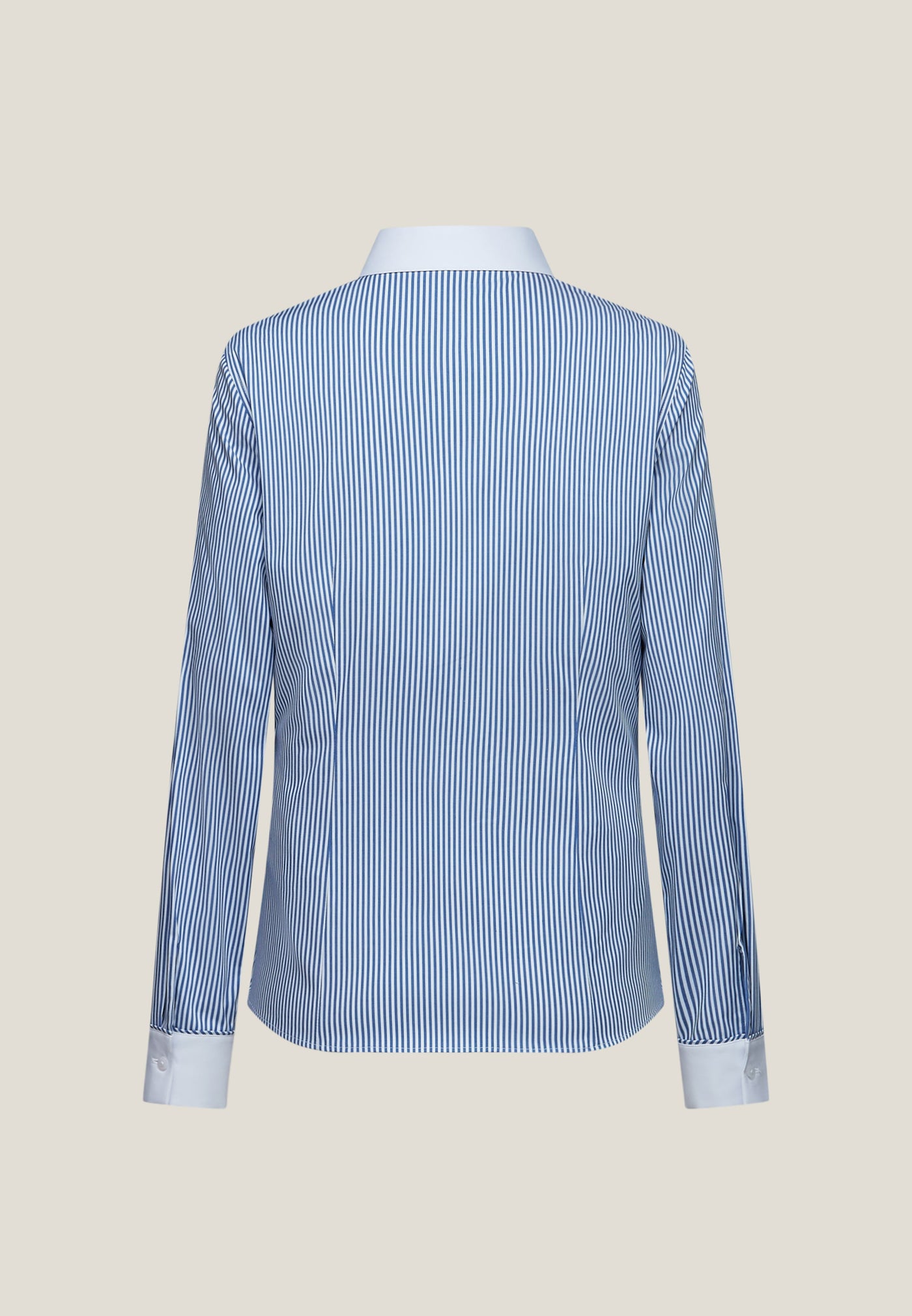 Women Clothing Modal Stripe Twill Shirt Slim Fit