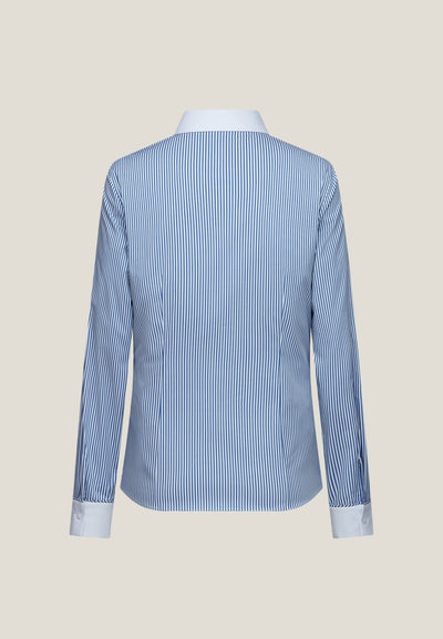 Women Clothing Modal Stripe Twill Shirt Slim Fit