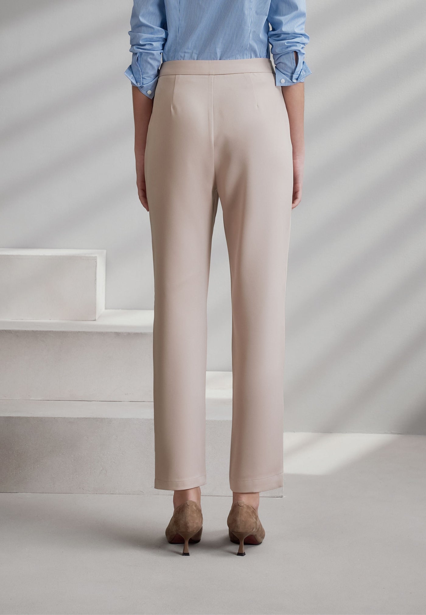 Women Clothing Multi-Way Stretch Cropped Cigarette Casual Pants Cropped Cigarette Shape