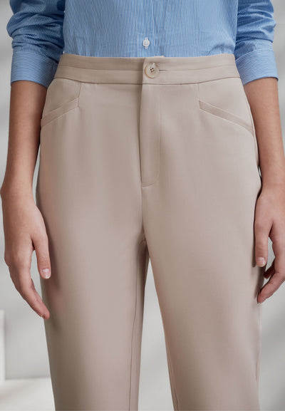 Women Clothing Multi-Way Stretch Cropped Cigarette Casual Pants Cropped Cigarette Shape