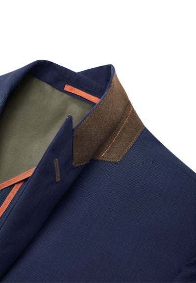 Men Clothing Wool Blend Texture Suit Blazer Smart Fit