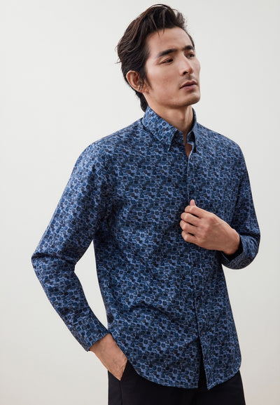 Men Clothing Wrinkle-Free Digital Print Casual Shirt Comfort Fit