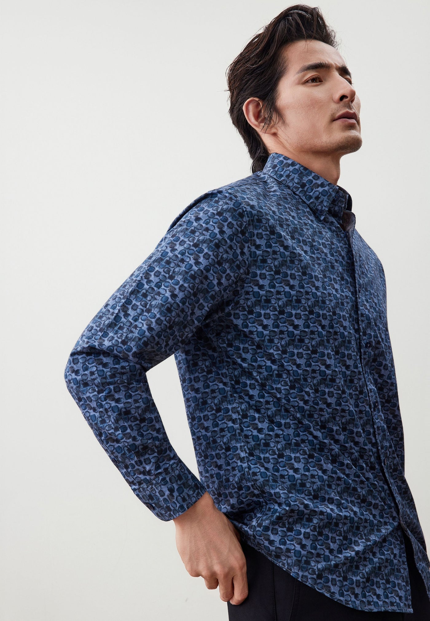 Men Clothing Wrinkle-Free Digital Print Casual Shirt Comfort Fit